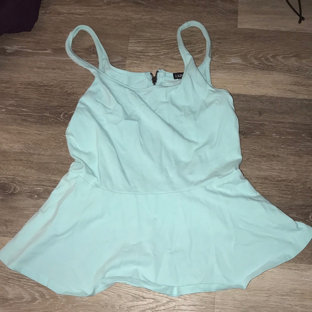 Express mint peplum top